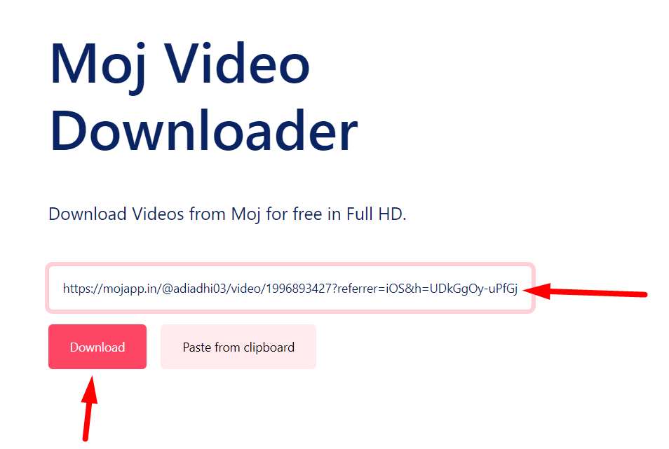 paste moj video link to download